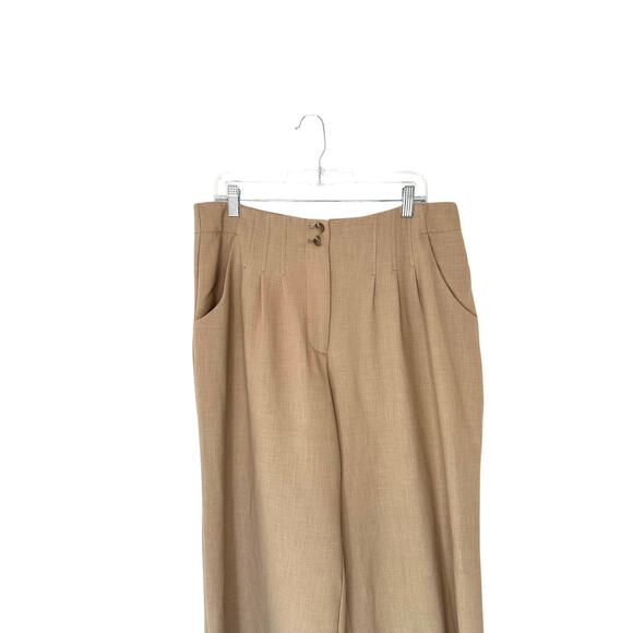 Anthropologie Maeve Tan Office Career High Waisted Wide Leg Dress Pants Size 14 - Picture 6 of 11